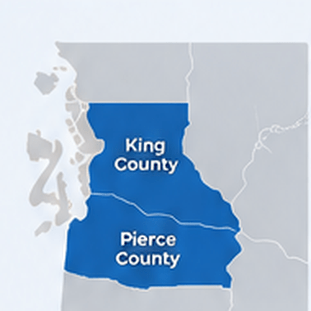 Pierce County and King County service area map